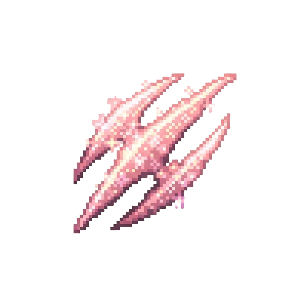 A Jagged Triple-slash Ribbon of Sparkling Cherry Blossom Sparks