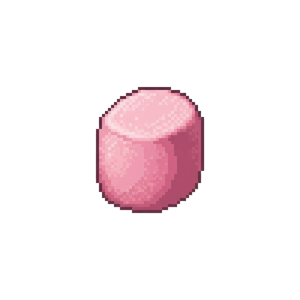 A Single Floating Pink Marshmallow