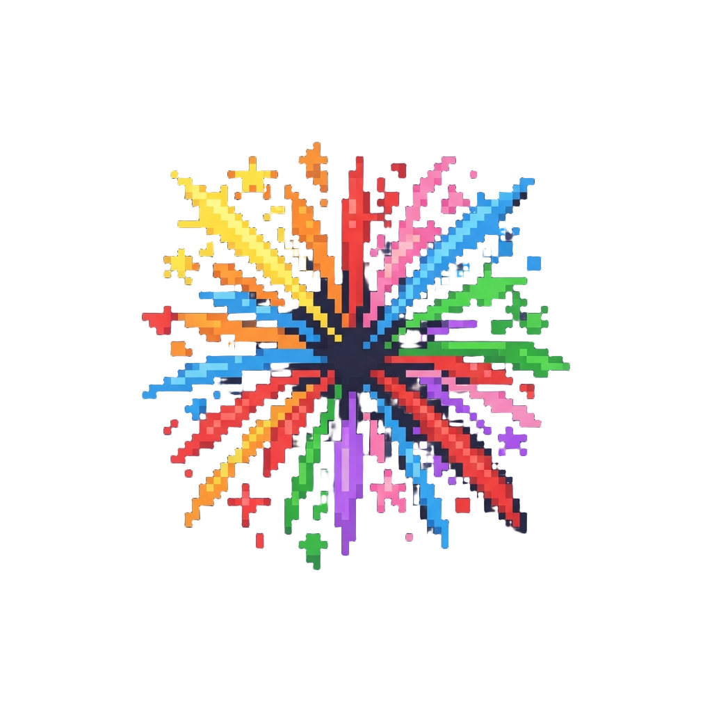 A Burst of Colorful Harmless Fireworks