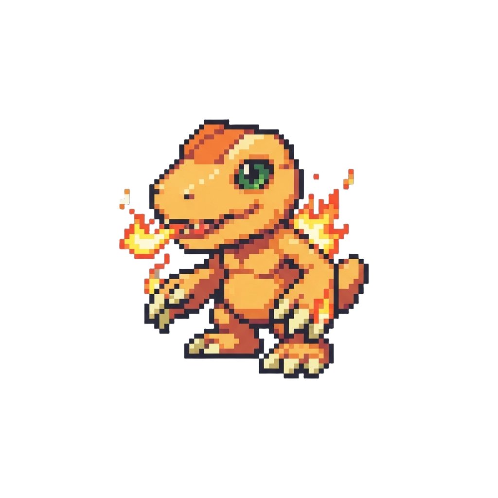 A Fiery Agumon Digimon