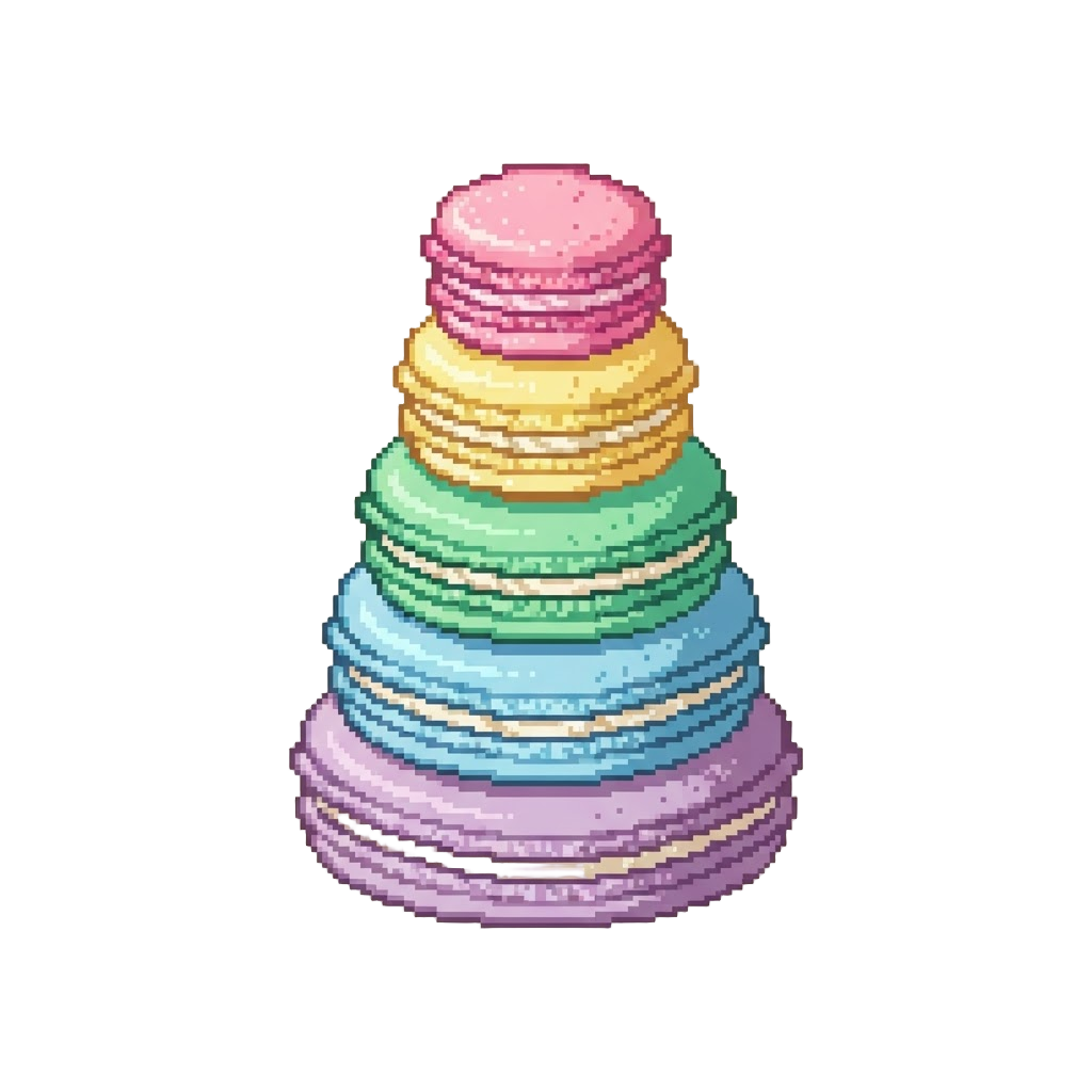 A Delicate Rainbow Macaron Tower
