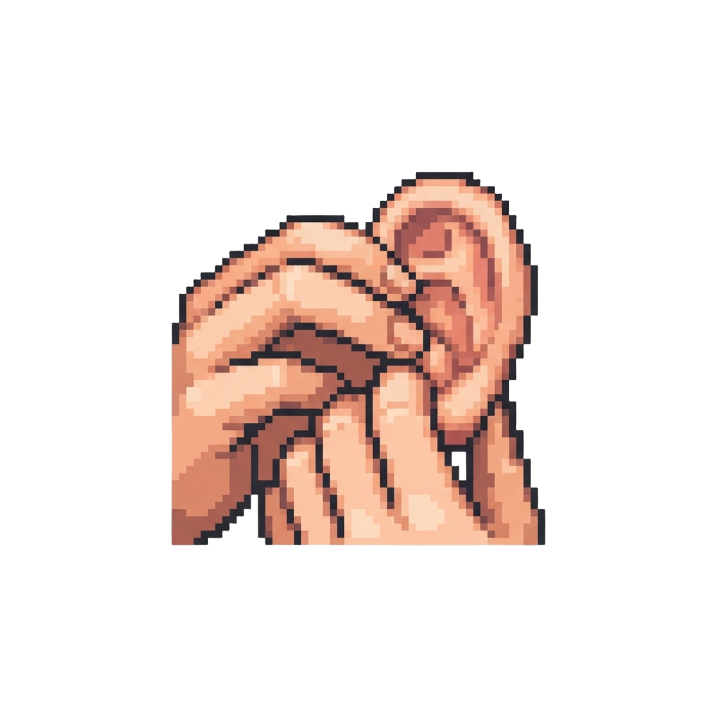 A Soft Double-handed Ear Rubbing Stroke