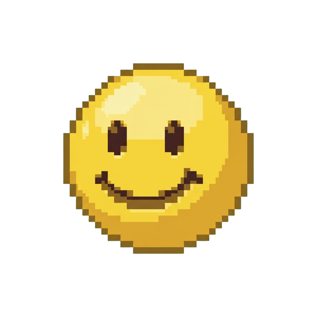 A Bouncing Pixelated Smiley Face