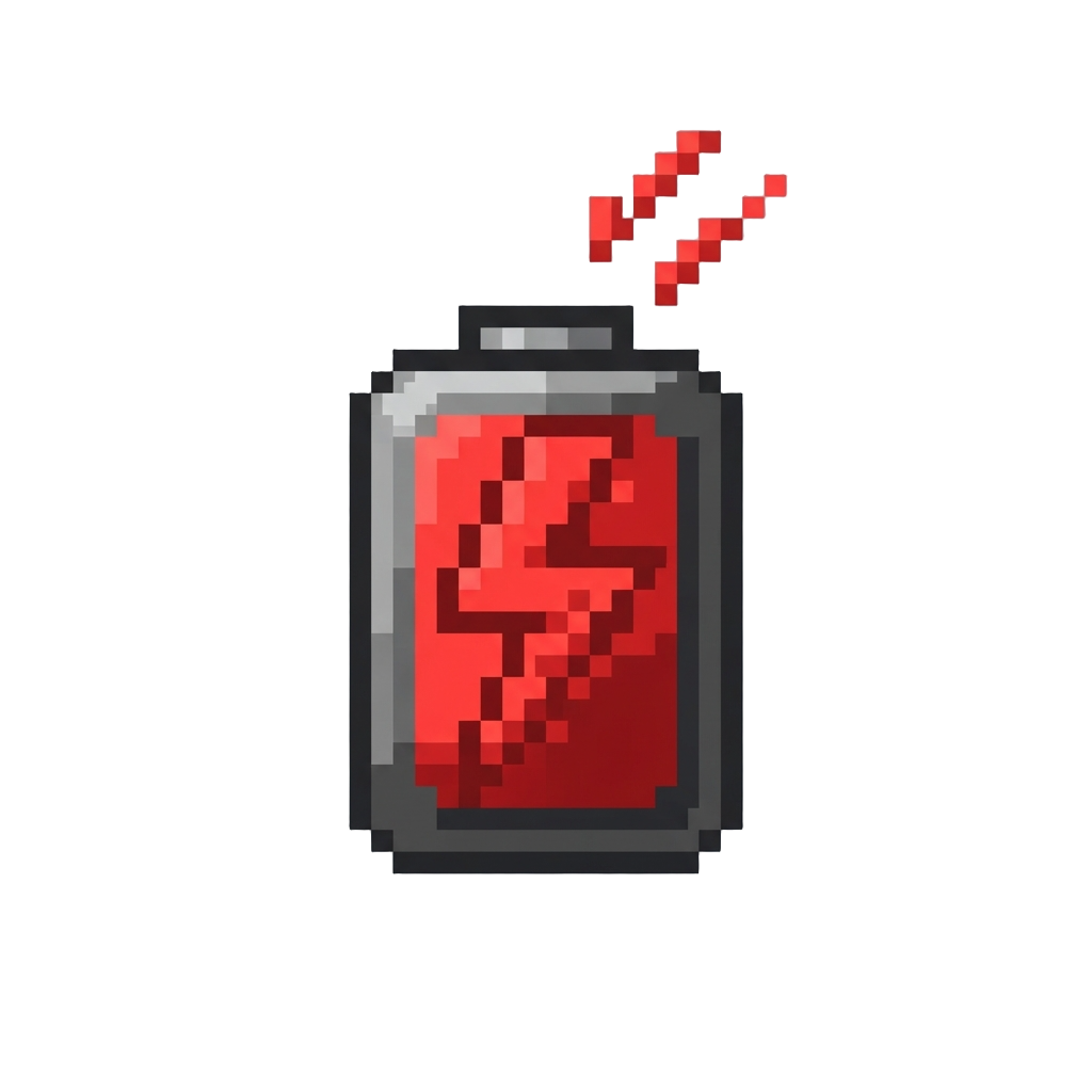 A Stuttering Low Battery Warning Icon