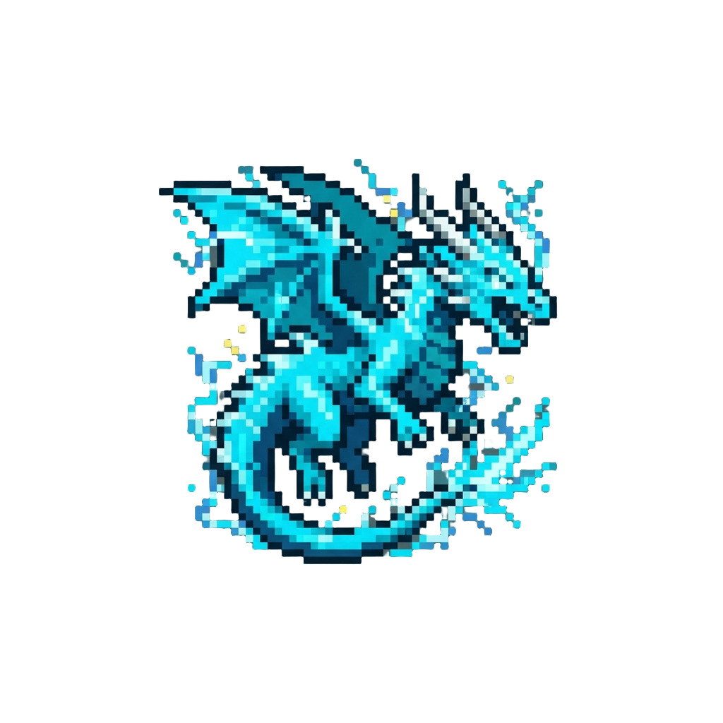 A Crackling Cyan Lightning Dragon Animation