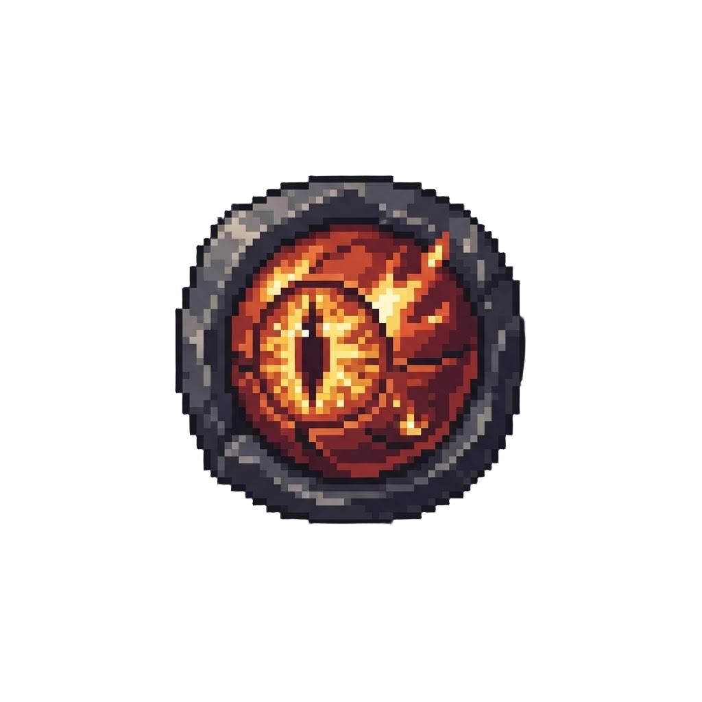 A Fierce Fiery Demon Eye Glare