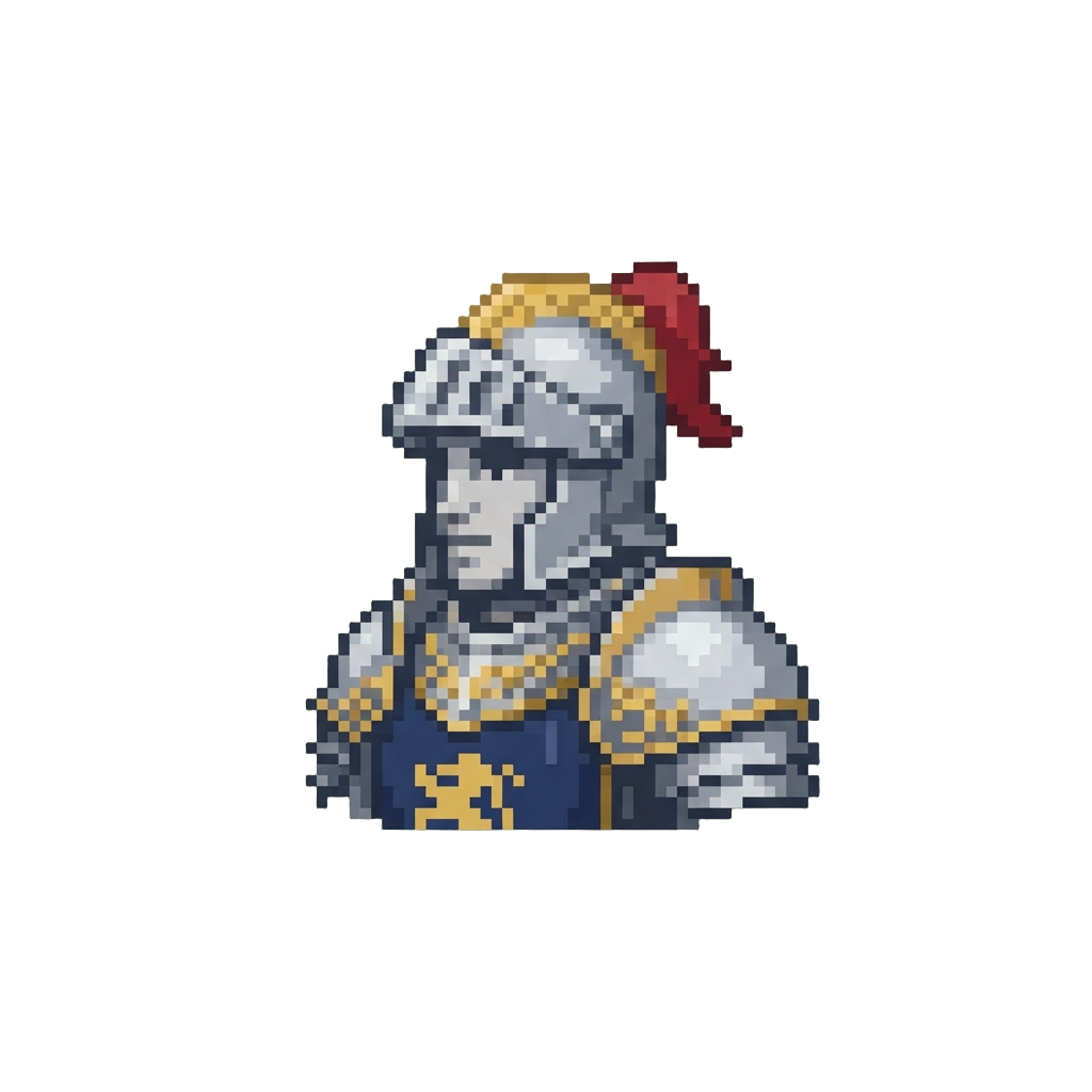 A Sleek Regal Knight Portrait of Himself