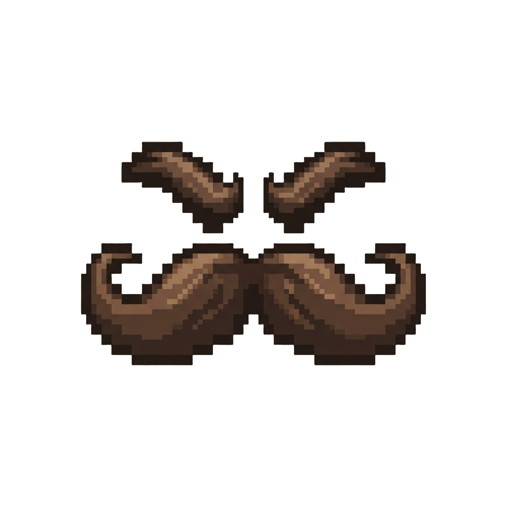 A Bushy Handlebar Mustache with Angry Thick Eyebrows