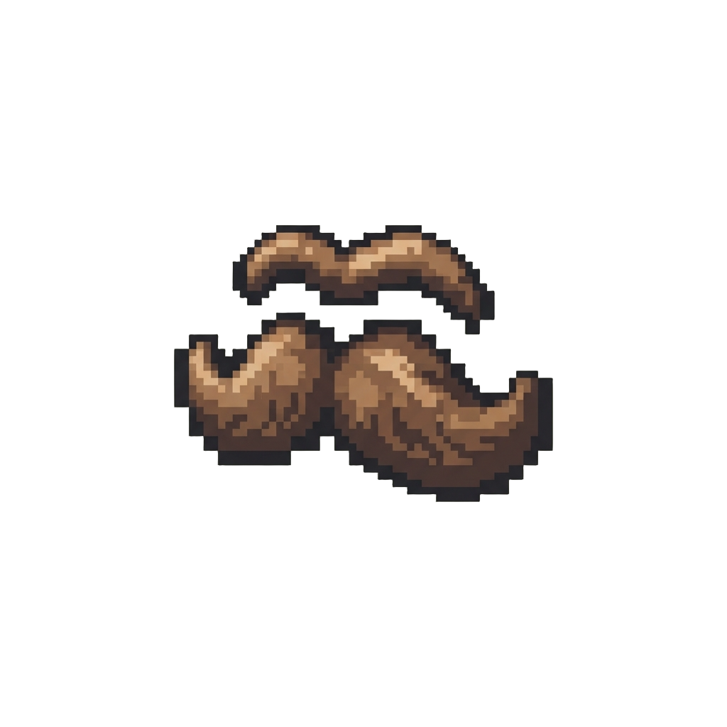 A Giant Fuzzy Cartoon Mustache with Unibrow Eyebrows