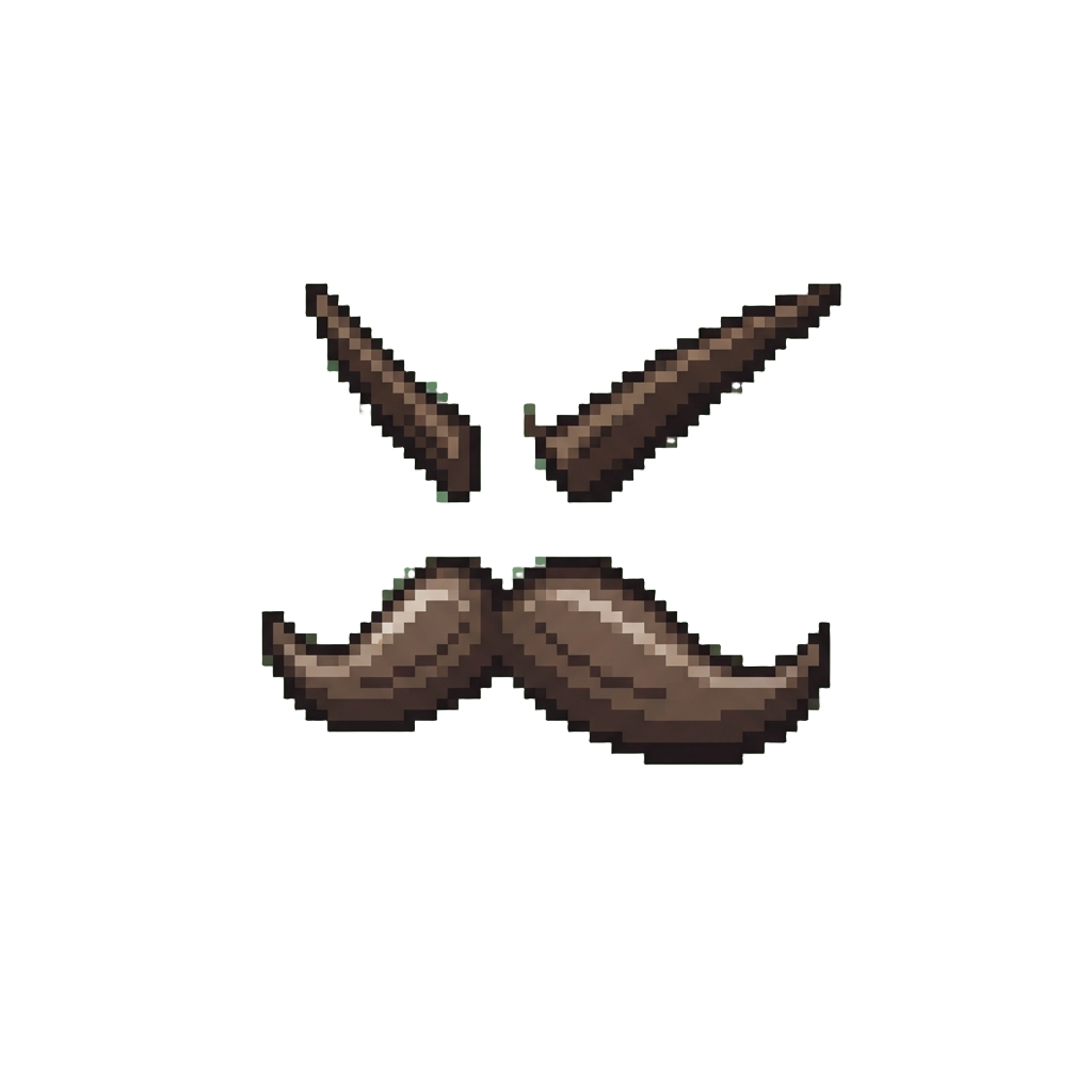 A Funny Pencil-thin Mustache with Sharp Diagonal Eyebrows