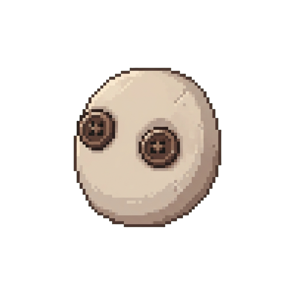A Simple Oval Face Sketch with Button Eyes