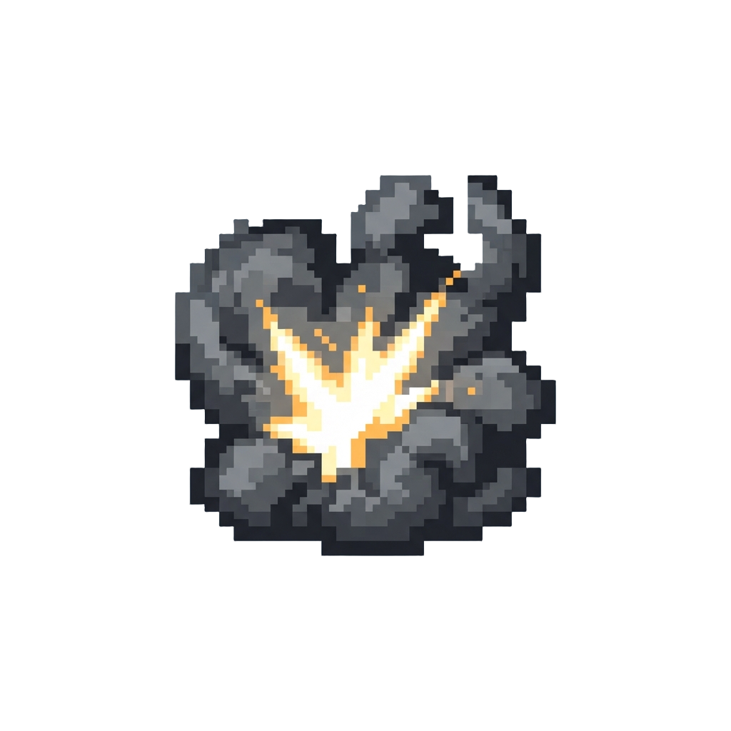 A Blinding Flash of Cartoon Soot Leaving a Smoky Silhouette