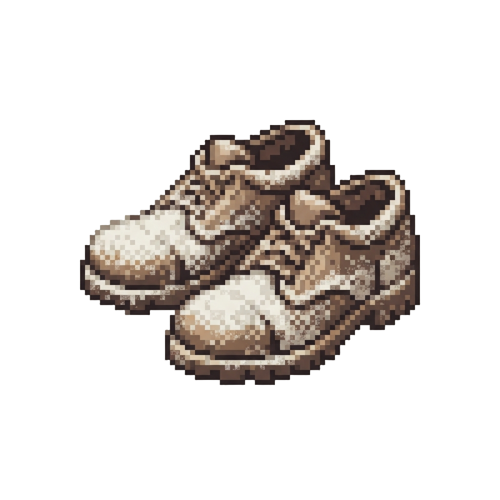 A Soft Cloud of Powdery Flour Coating @image1's Shoes
