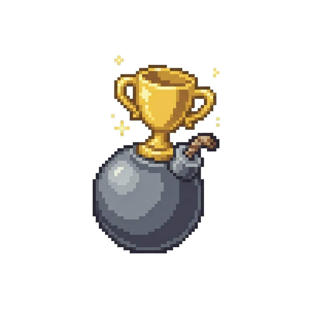 A Golden Glittering Trophy That Pops Out of the Bomb Casing