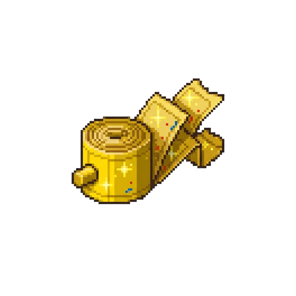 A Tiny Roll of Celebratory Golden Tickets Streaming Out