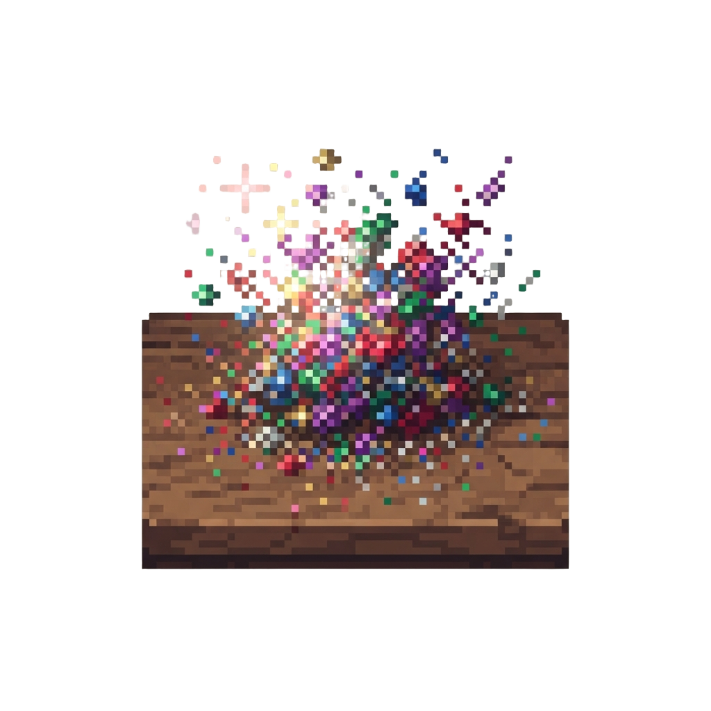 A Colorful Explosion of Glitter Dusting the Whole Tabletop