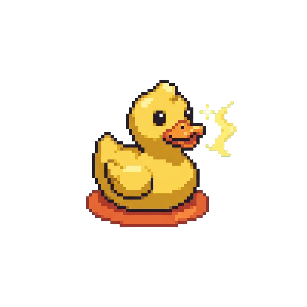 A Little Yellow Rubber Duck Popping Out with a Squeak