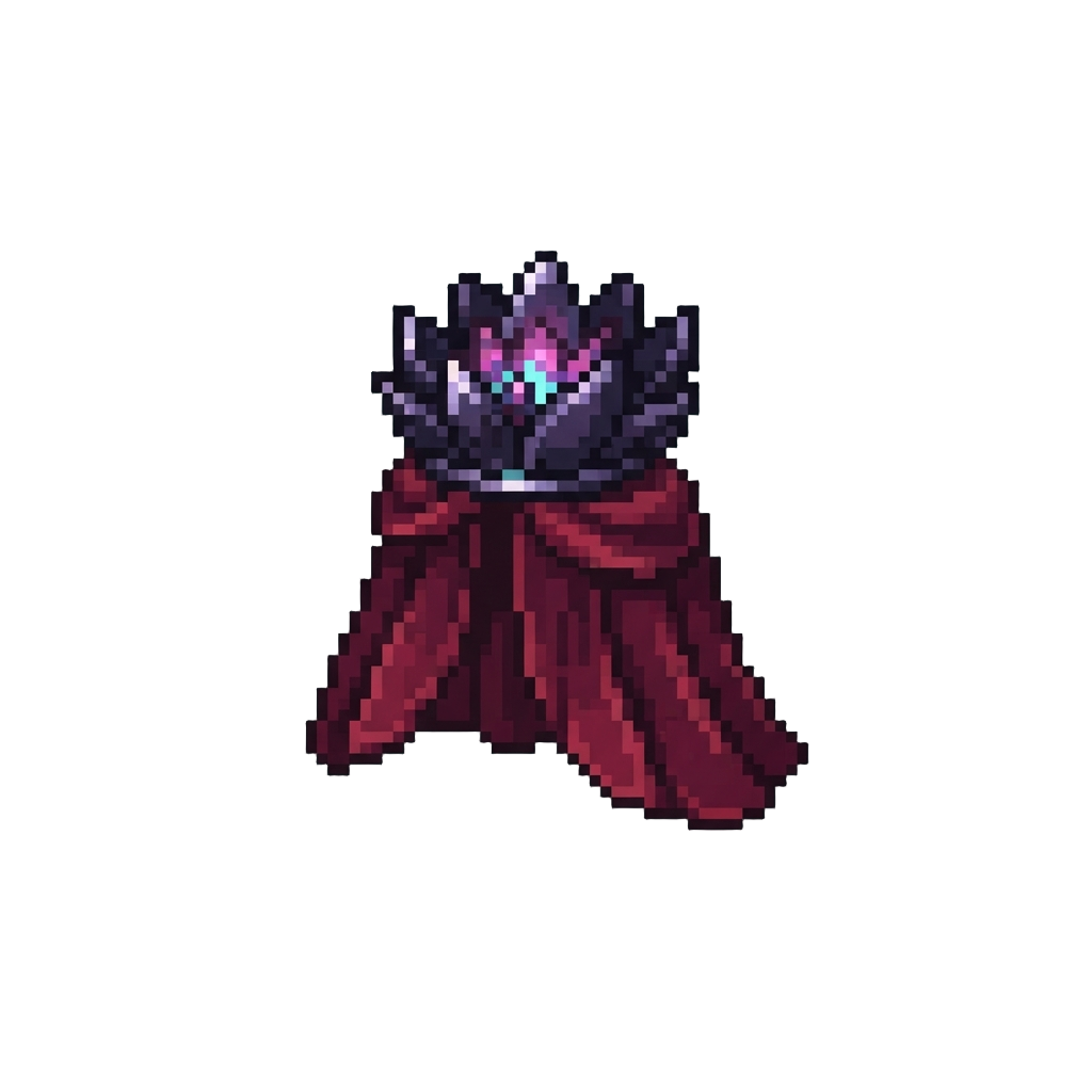 A Radiant Dark Lotus Crown and a Cascading Velvet Petal Cape