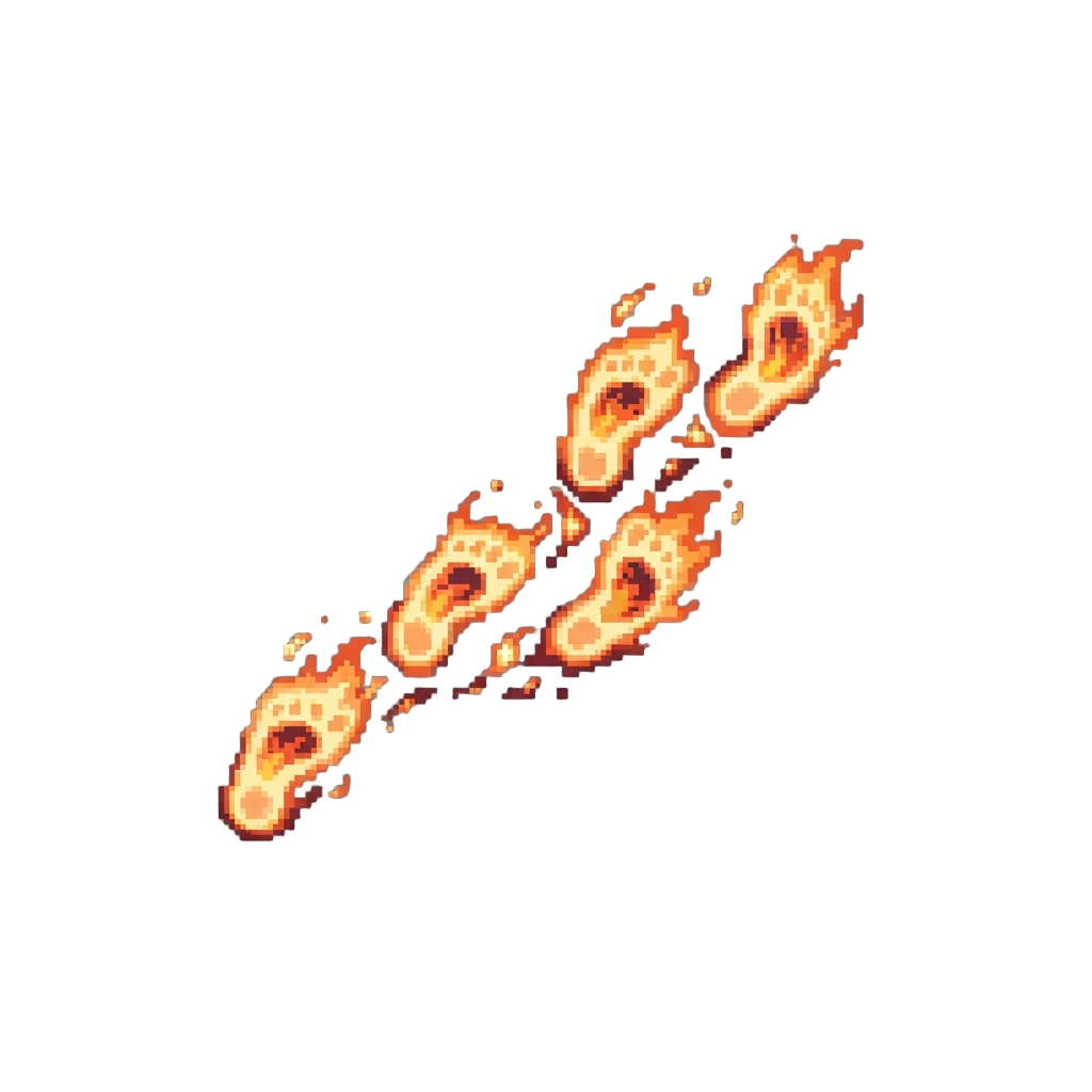 A Trail of Fiery Spirit Footprints