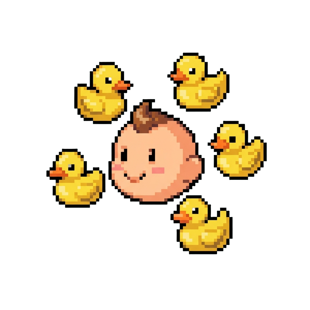 Floating Rubber Duckies Hovering Around the Head