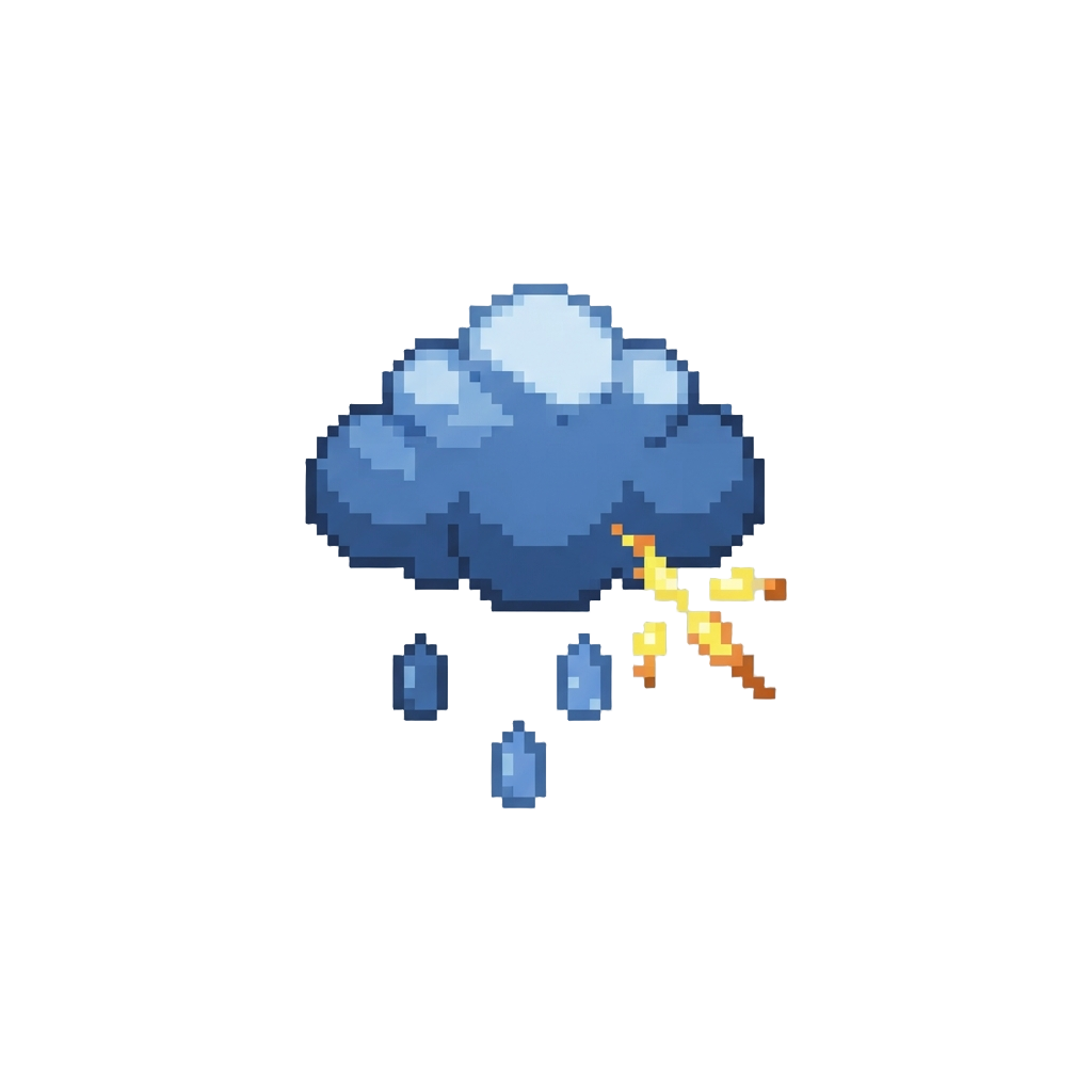 A Tiny Floating Raincloud Zapping Harmless Sparks