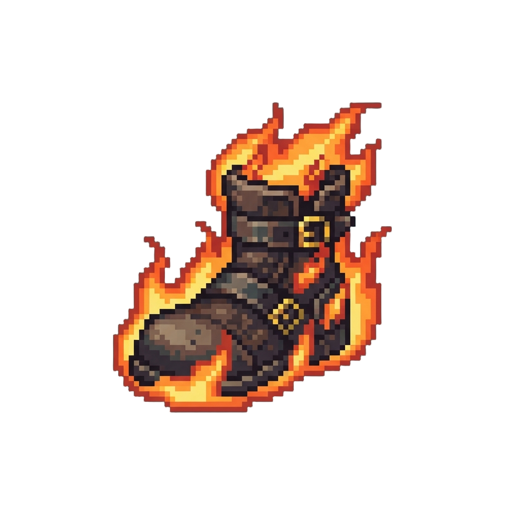 Flaming Fiery Boots