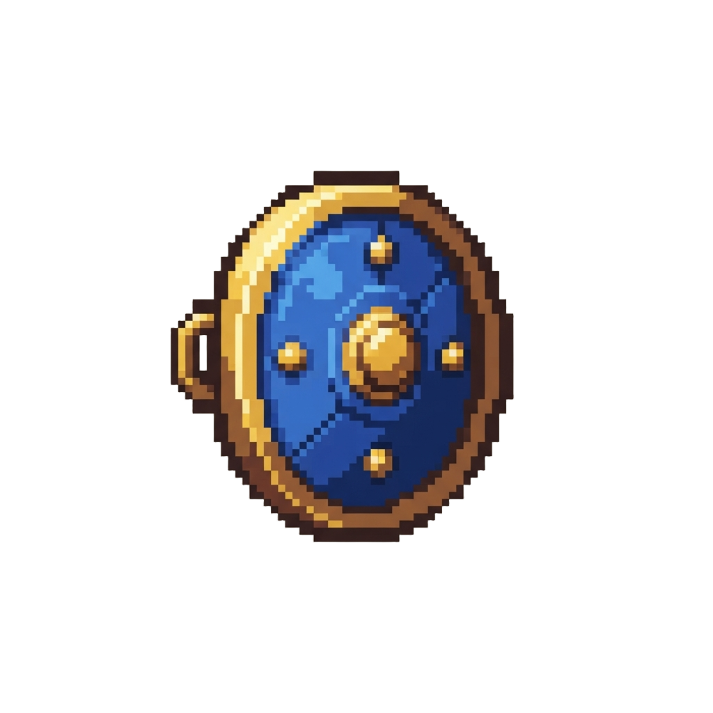 A Tiny Blue Button Shield