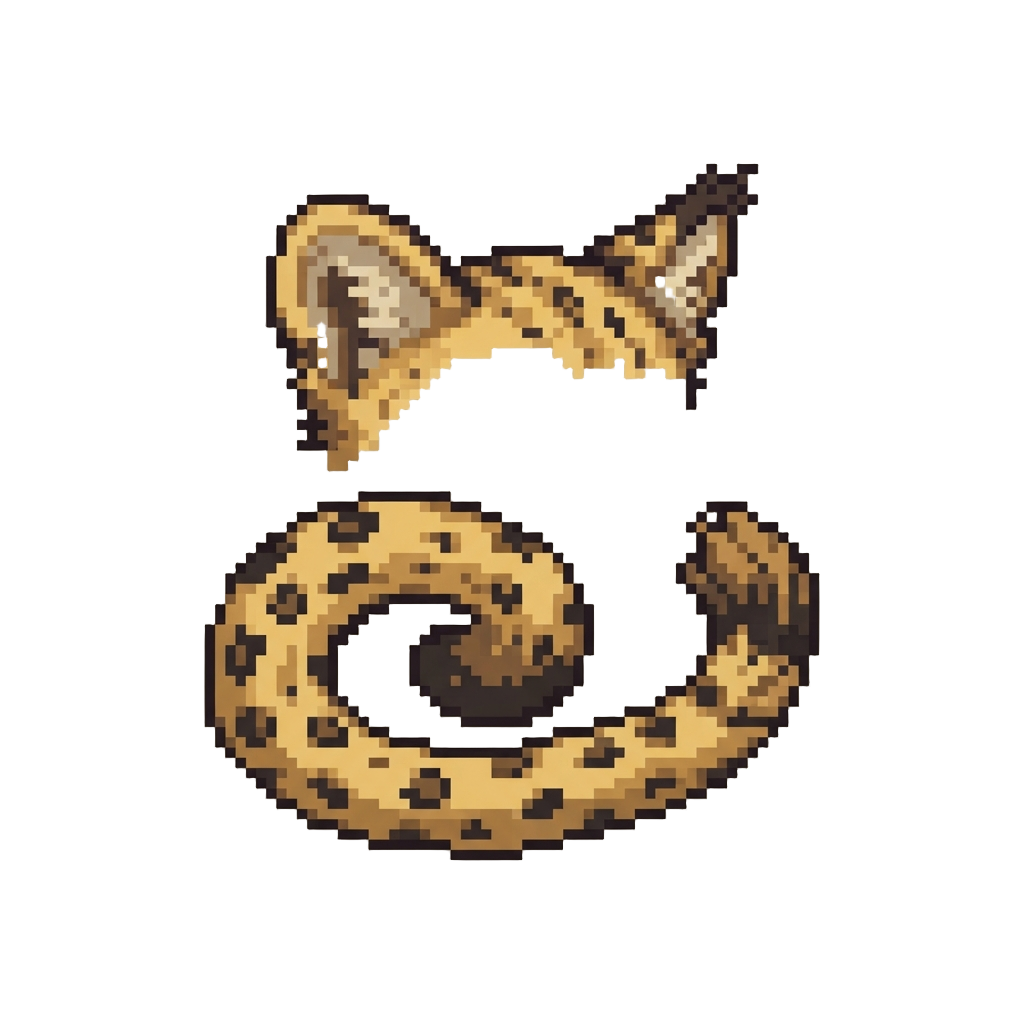 A Spotted Cheetah Tail and Ears