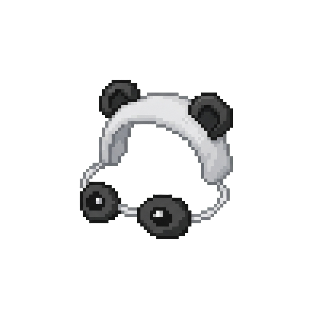 An Adorable Panda Ear Headpiece and Black Eye Patches