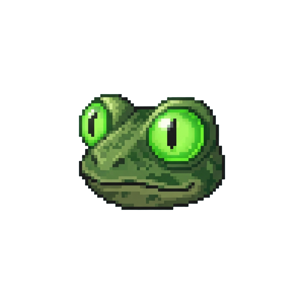Glowing Green Frog Eyes