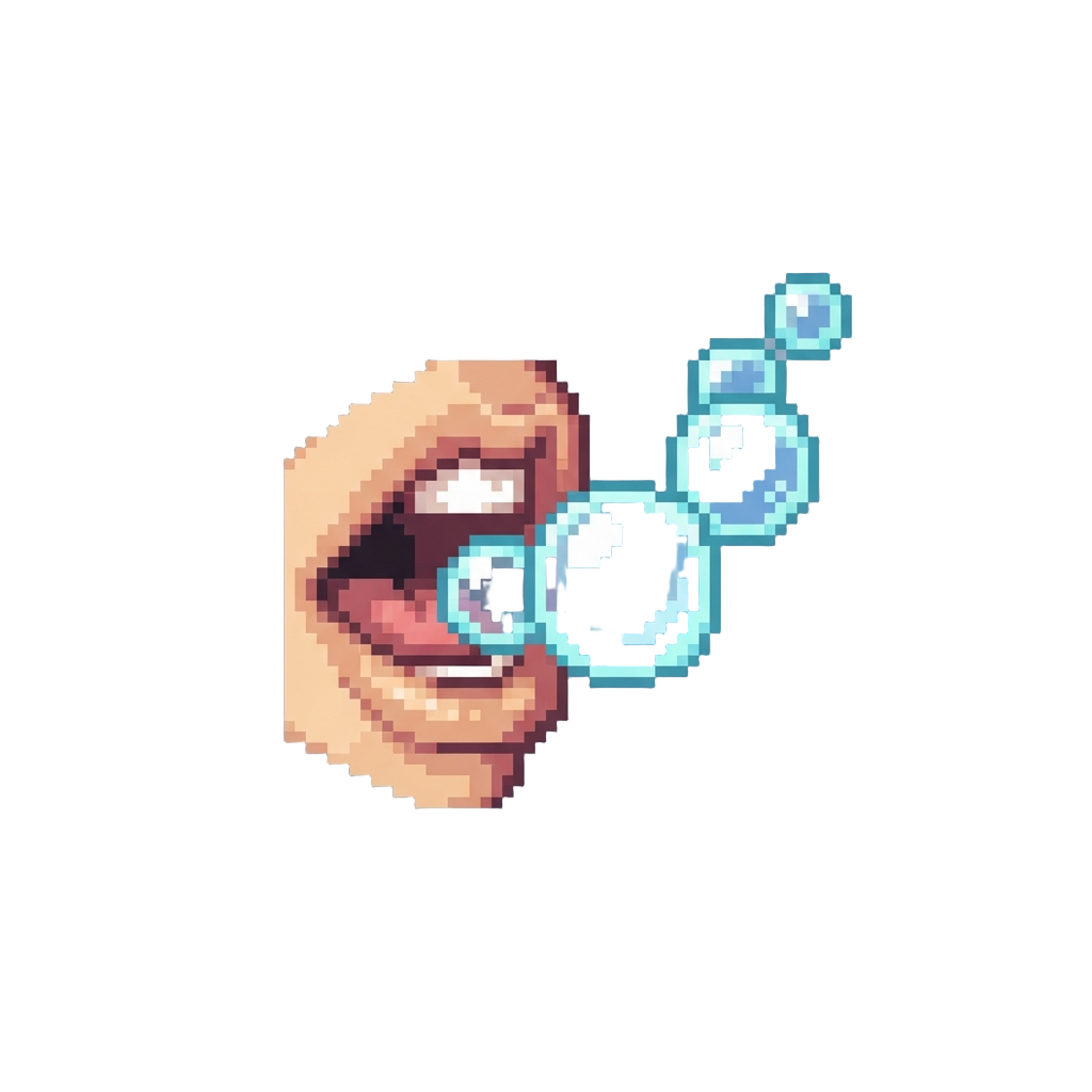 Bubbles Pouring Continuously From Mouth