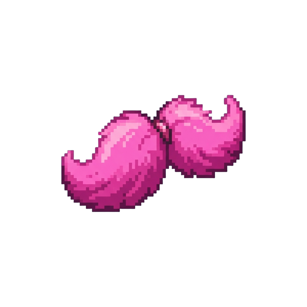 A Bright Pink Fuzzy Mustache