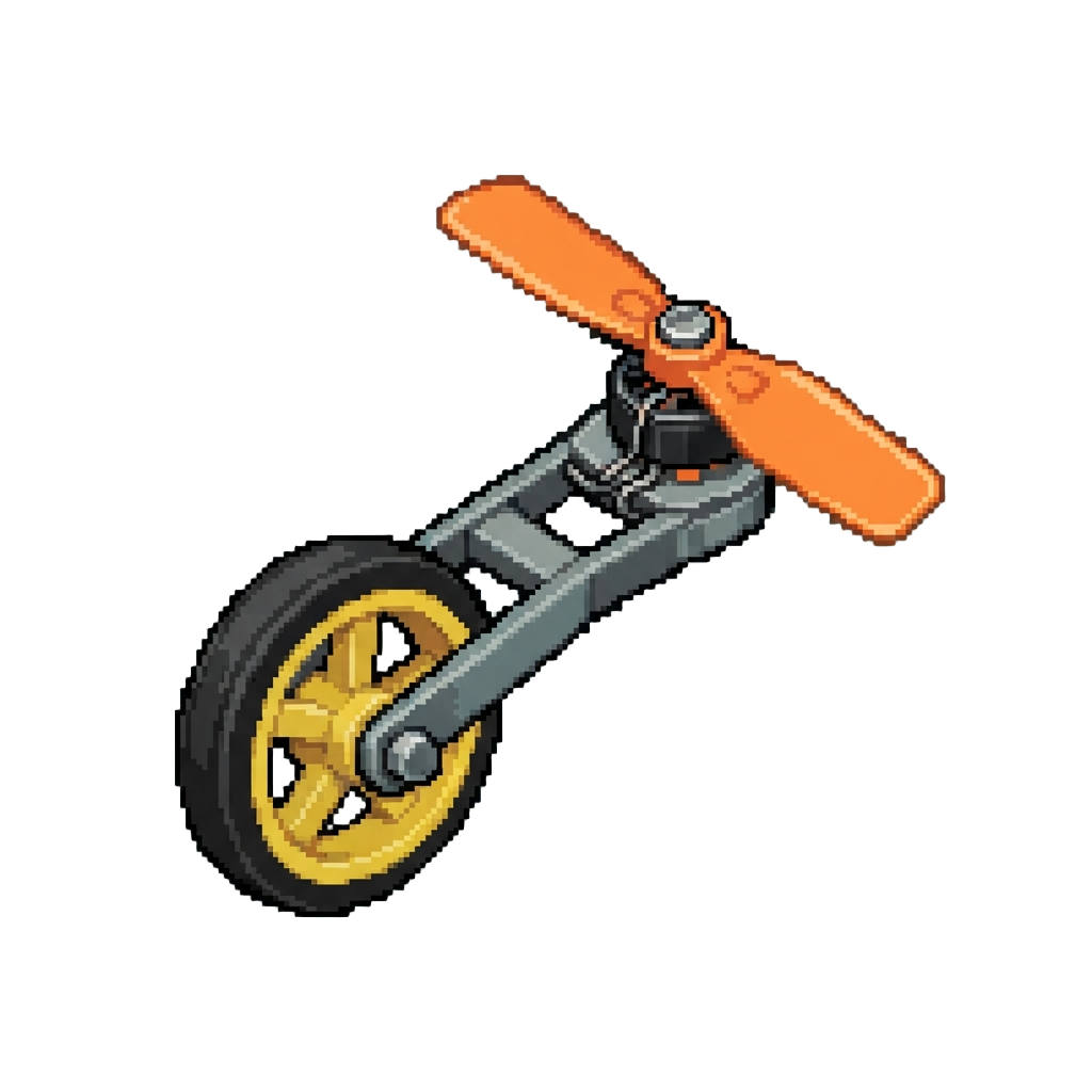 A Buzzing Toy Drone Propeller and a Squeaking Training Wheel