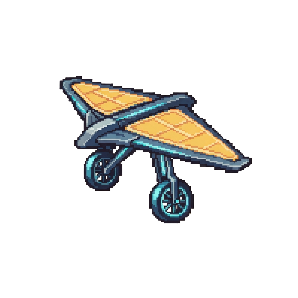 A Solar-charged Sky-glider Wing with Sleek Hyper-light Motorcycle Wheels