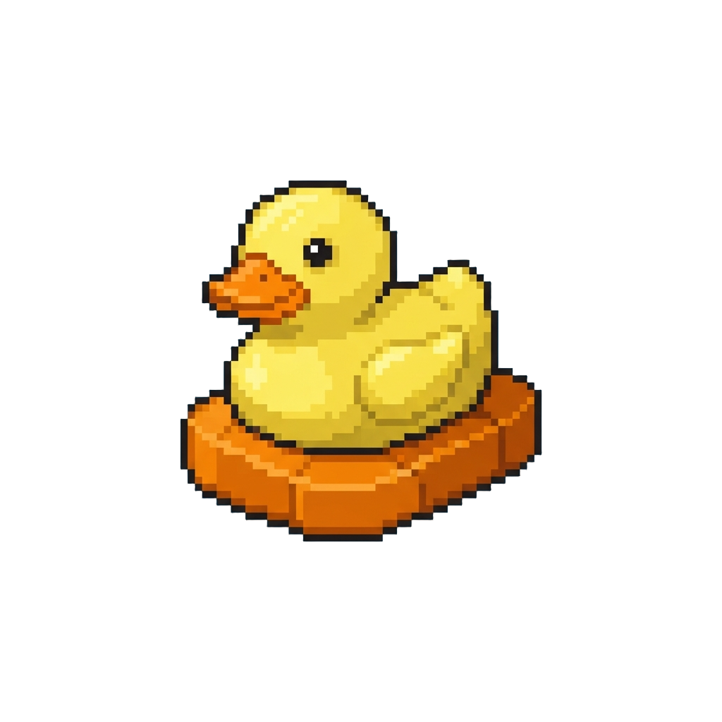 A Giant Yellow Rubber Duck Floating Pontoon with No Wheels