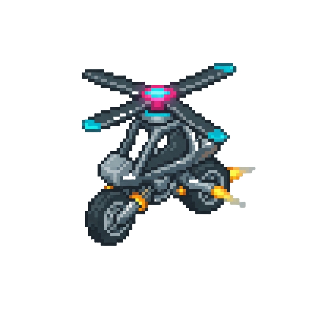 A Neon-turbo Rotor Wing with High-speed Jet Thruster Bike Wheels