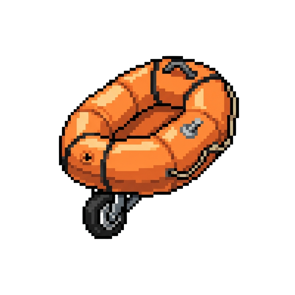 An Oversized Inflatable Life-raft Wing with a Tiny Scooter Wheel