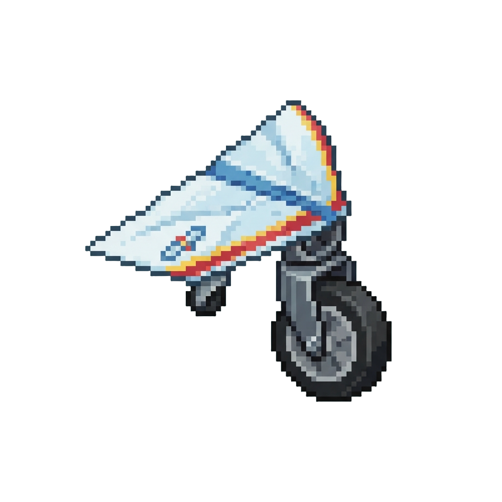 A Fluttering Paper Glider Wing and a Loose Rolling Shopping Cart Wheel