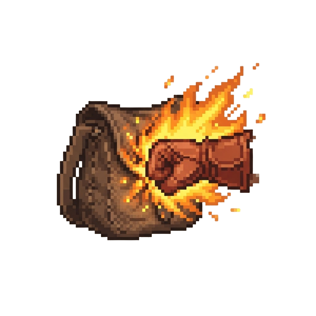 A Fiery Punch That Ignites the Bag Into a Blazing Inferno of Embers