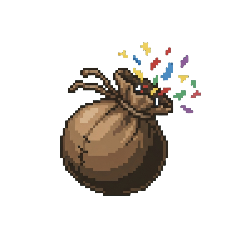 A Chaotic Curse That Inflates the Bag Like a Balloon Until It Pops Into Confetti