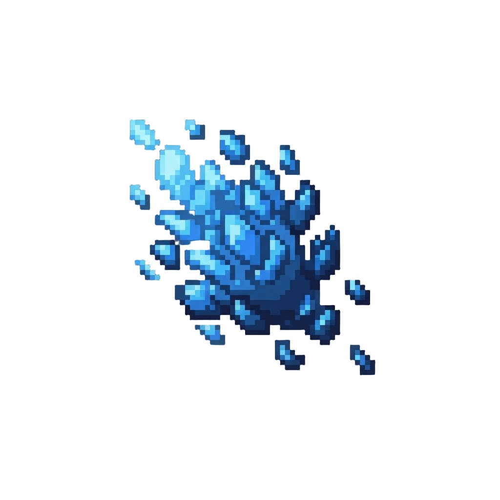 A Shower of Glowing Blue Plasma Embers