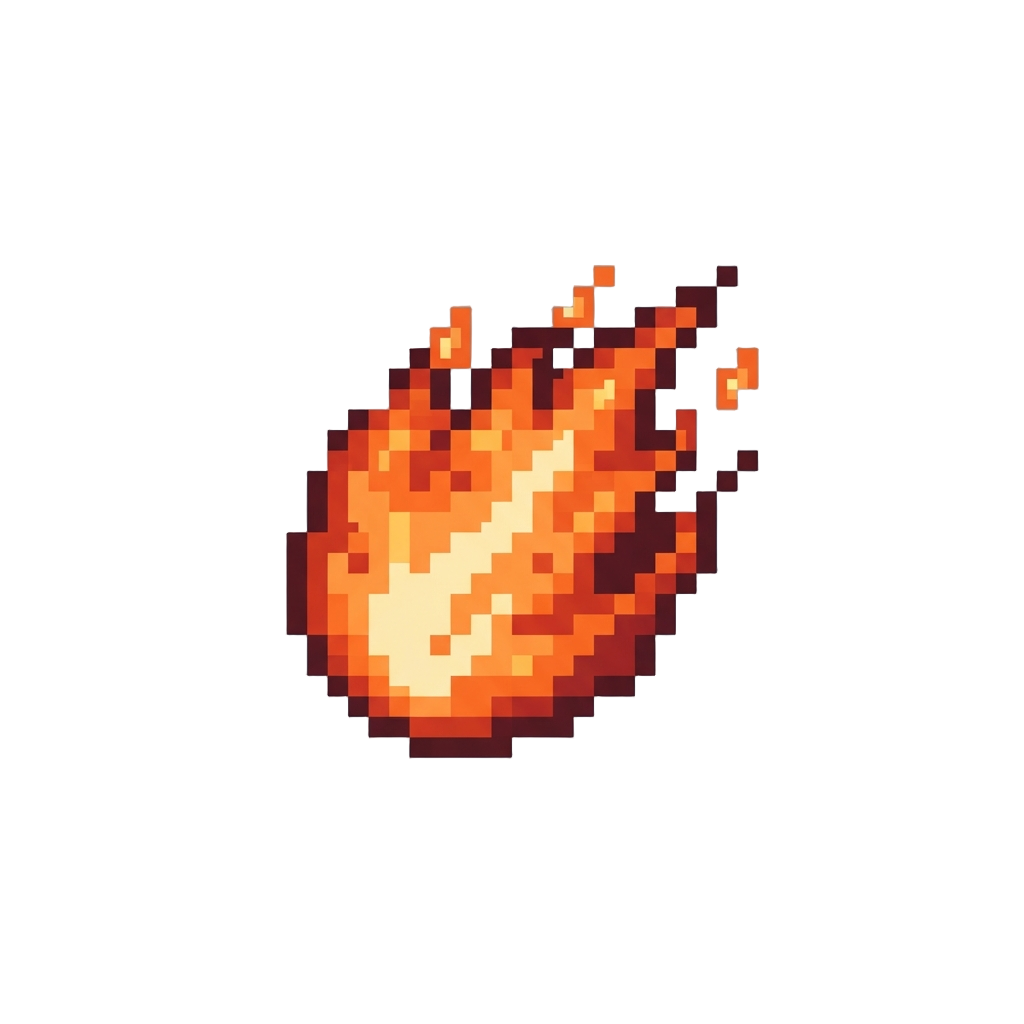 A Crackling Orange Fireball Burst
