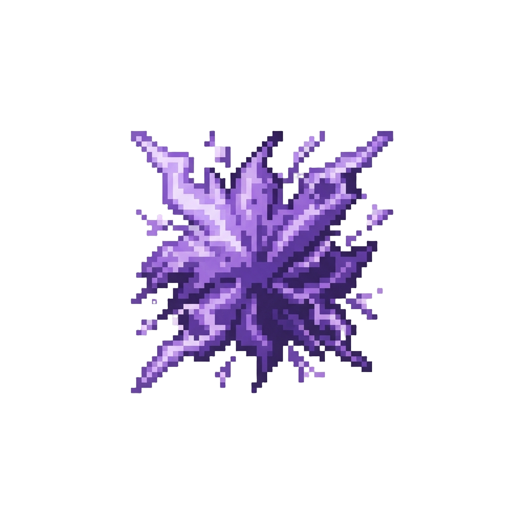 A Crackling Violet Energy Burst