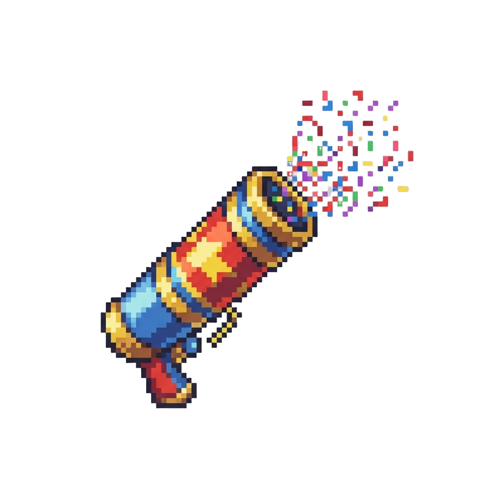A Colorful Confetti Party Cannon Burst