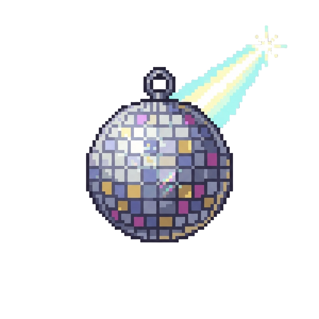 A Glittering Disco Ball Beam Drop