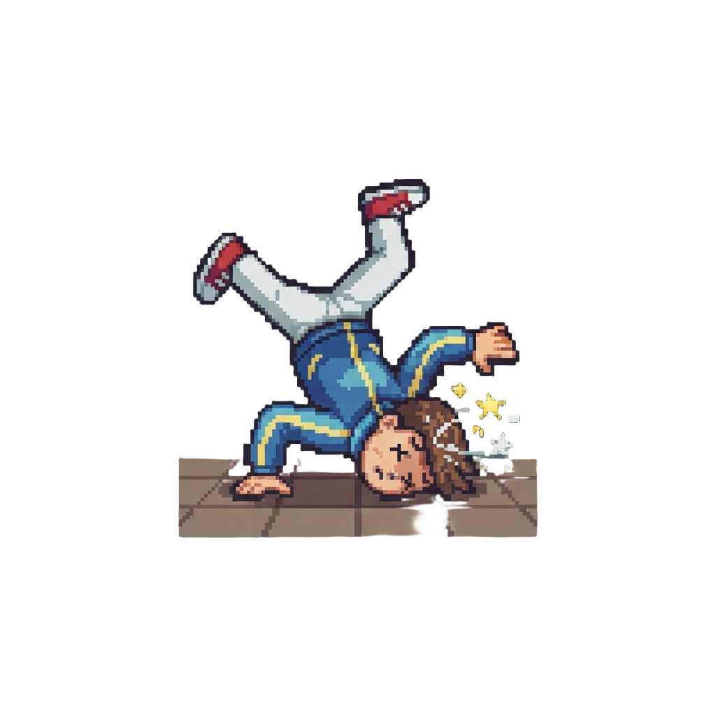 A Slippery Breakdance Spin Fail