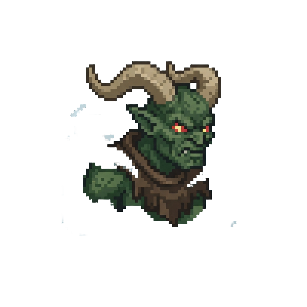 A Horned Forest Fiend Emerging From Mist