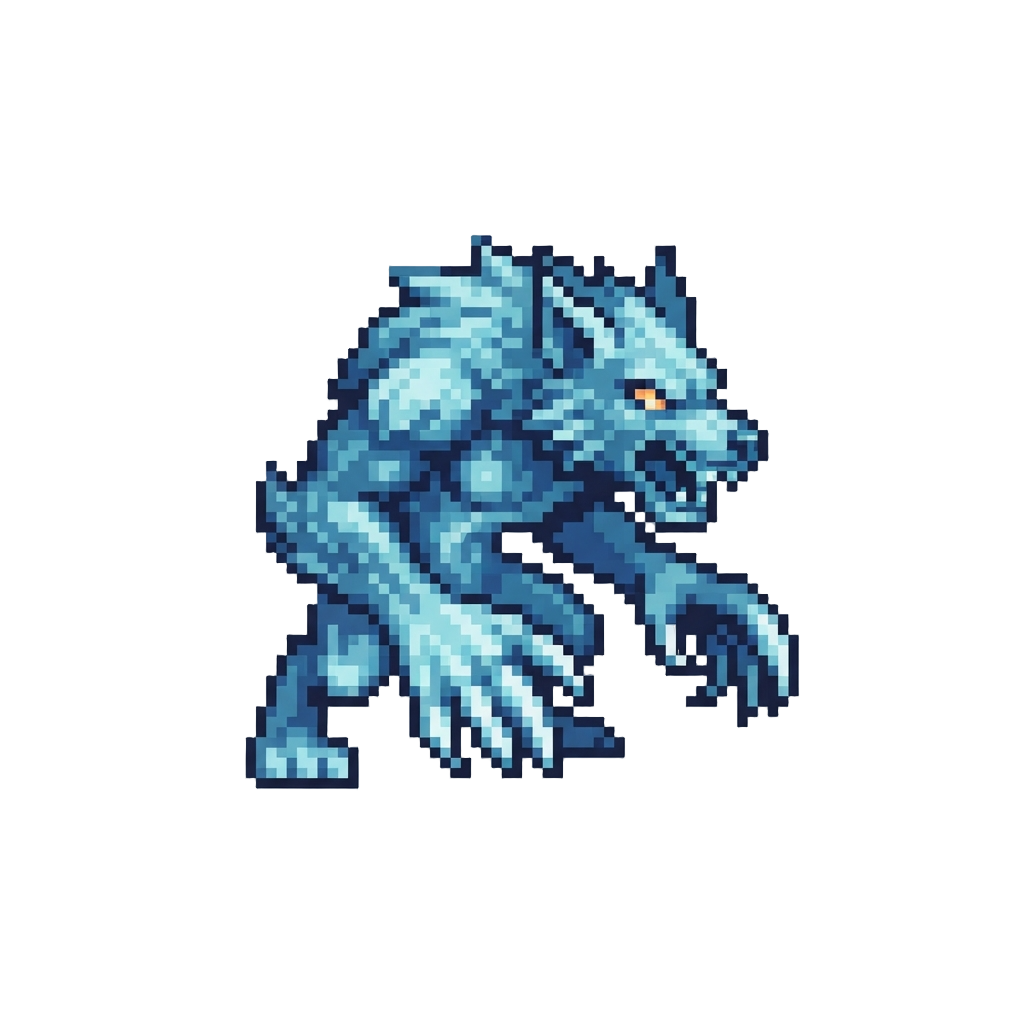 A Fierce Spectral Werewolf with Razor Claws