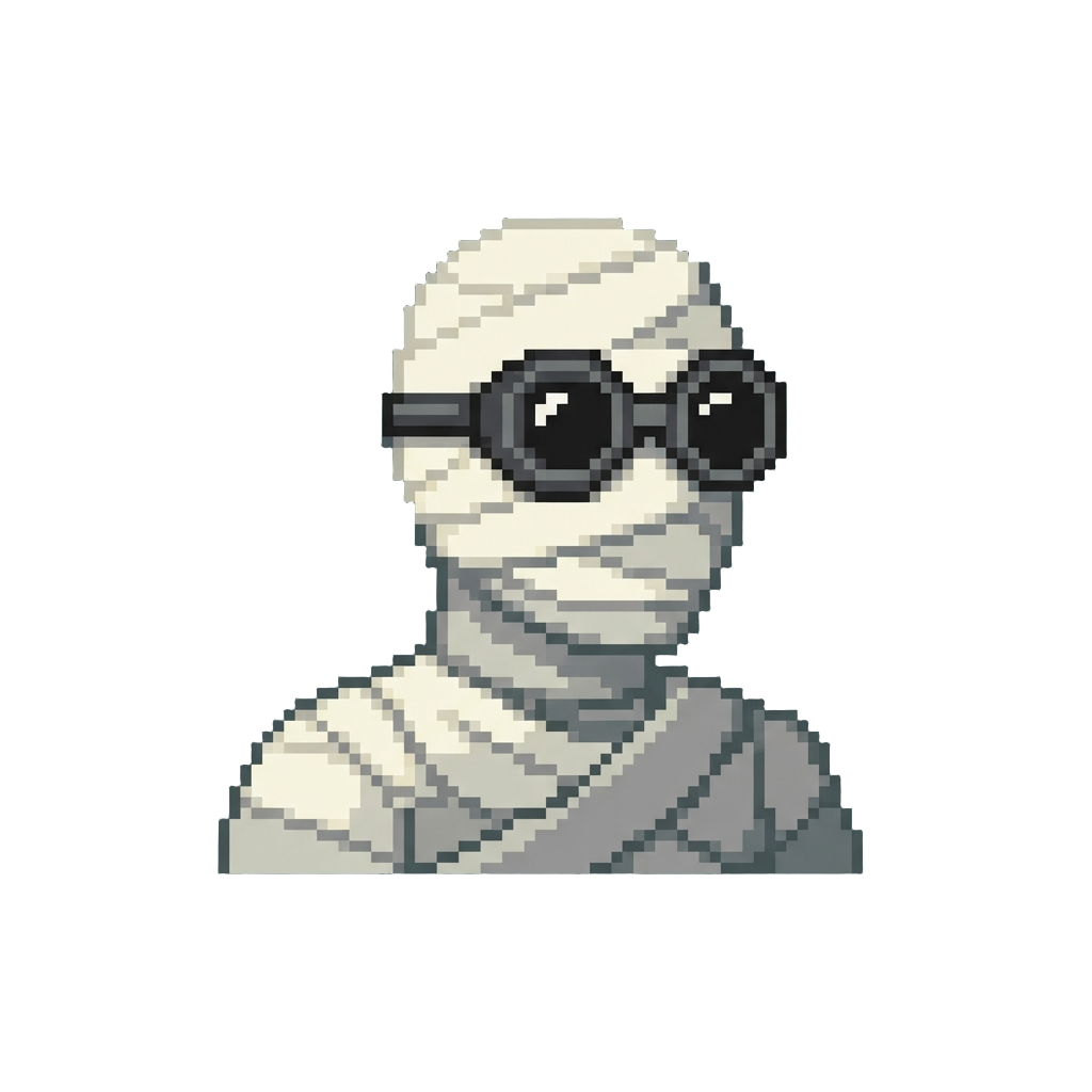 A Classic Black-and-white Invisible Man with Dark Goggles
