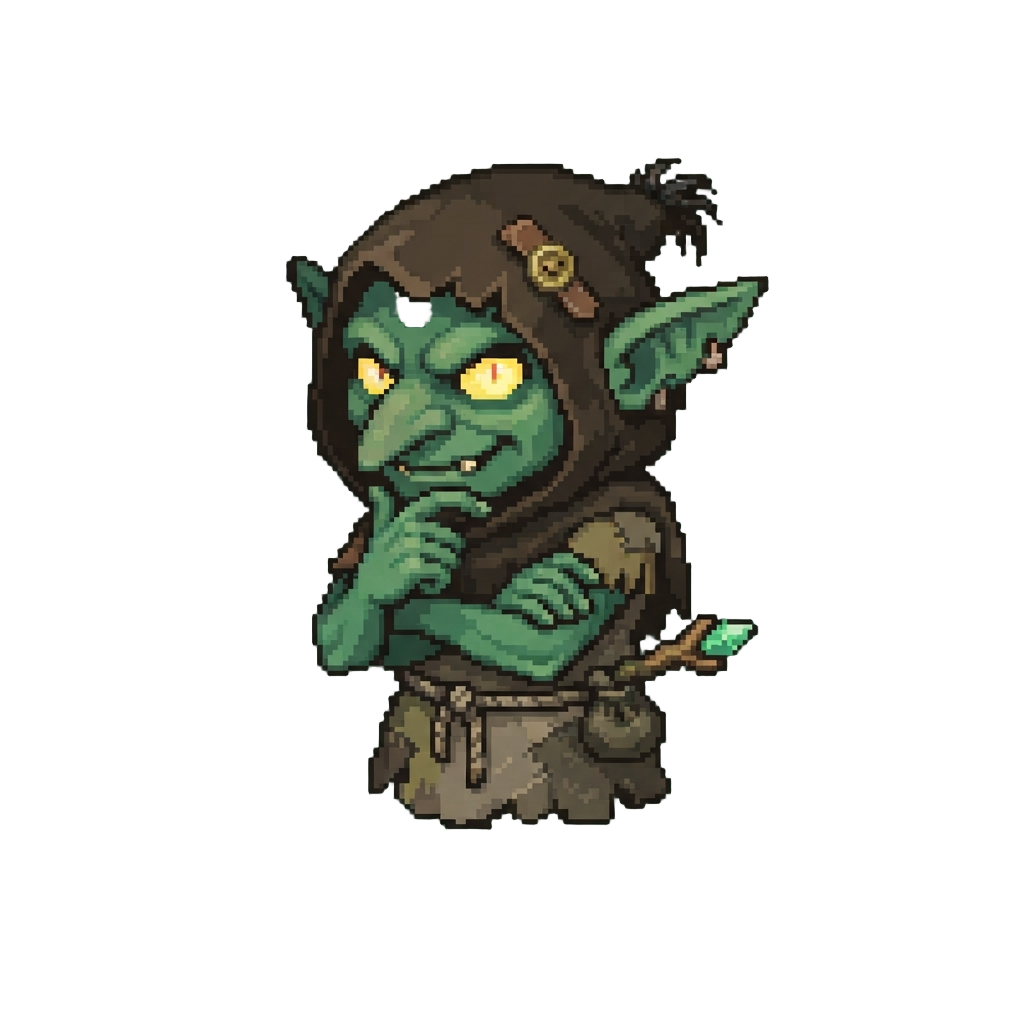 A Mischievous Glowing-eyed Forest Goblin
